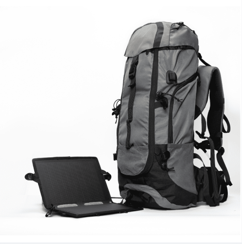 Solar power generation mountaineering backpack. 60L,30W,5V/3A,9V/2A,12V/1.5A, QC2.0/QC3.0 fast charging, 5000 mAh energy storage, YKK zipper Solar power generation mountaineering backpack. 60L,30W,5V/3A,9V/2A,12V/1.5A, QC2.0/QC3.0 fast charging, 5000 mAh energy storage, YKK zipper