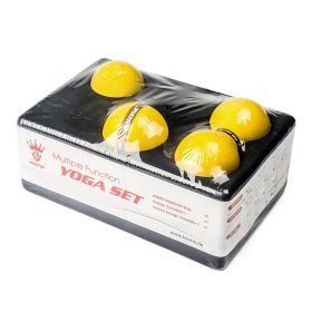 Fascia Ball Eva Set Deep Muscle Relaxation Shoulder Cervical Back Massage Stretching Tool Yoga Brick (Color: Yellow)