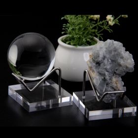 Acrylic Transparent Display Stand Crystal Mineral Rough Base Heart-shaped Jewelry Stand (Option: Transparent)