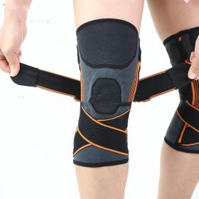 Striped Compression Sports Mountaineering Knee Protectors (Option: Orange-S)