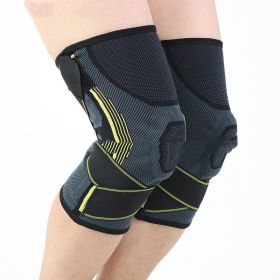 Striped Compression Sports Mountaineering Knee Protectors (Option: Green-S)