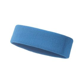 Sports Anti Sweat Band With Elastic Solid Color Widening (Color: Blue)