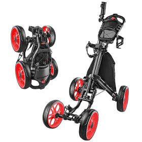 Foldable 4 Wheels Golf Trolley Golf Supplies (Option: Default)
