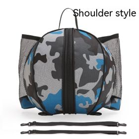 One-shoulder And Two-shoulder Training Exercise Basketball Bag (Option: Camouflage Blue Shoulders-9L)