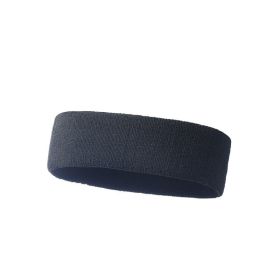 Sports Anti Sweat Band With Elastic Solid Color Widening (Color: Black)