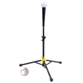 Baseball Trainer Portable Softball Practice Tripod T Stand Portable Holder Clubs (Color: Black)