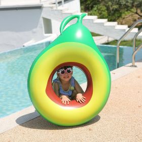 Kid's Cute Pineapple Swimming Rings; Inflatable Cartoon Avocado Pool Float For Beach Pool Party Summer (Color: Avocado)