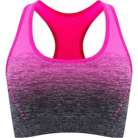 1pc/2pcs/3pcsMedium Support Two Tone Racer Back Sports Bra, Fitness Workout Running Yoga Bra (Color: Rose Red, size: XL(12))