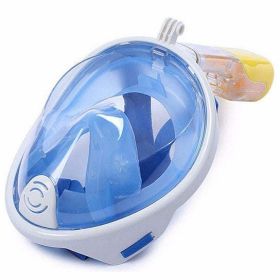 Full Face Snorkel Mask with Optional HD 1080P Action Sports Camera (Option: Mask Only, Mask Color: Blue)