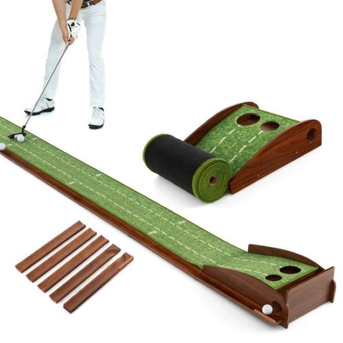 Indoor & Outdoor Golf Putting Mat Practice Training Aid with Auto Ball Return Indoor & Outdoor Golf Putting Mat Practice Training Aid with Auto Ball Return