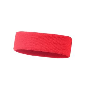 Sports Anti Sweat Band With Elastic Solid Color Widening (Color: Red)