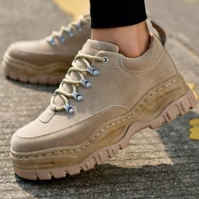 Men's All-match Retro Platform Platform Shoes (Option: Khaki-39)