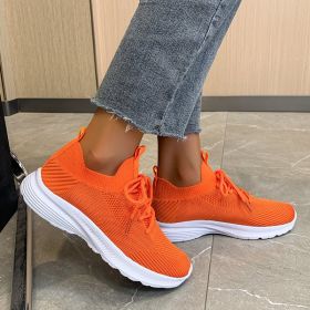 Women's Fashionable Mesh Breathable Running Shoes (Option: Orange-35)