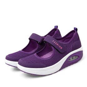 Women's Fashion Mesh Outdoor Running Shoes (Option: Purple-35)