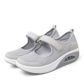 Women's Fashion Mesh Outdoor Running Shoes (Option: Gray-35)