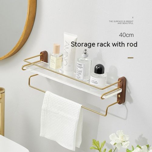 Acrylic Bathroom Walnut Storage Rack Punch Free Storage Rack