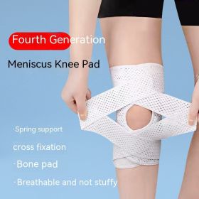 Knee Meniscus And Patellar Injury Recovery Protective Cover (Option: White-M)