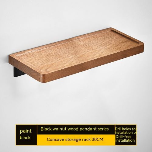 Punch-free Walnut Storage Rack Wall-mounted Storage Rack