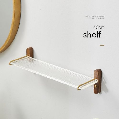 Acrylic Bathroom Walnut Storage Rack Punch Free Storage Rack