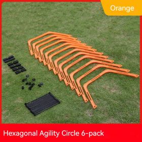 Foldable Hexagon Football Agility Training Ring (Color: Orange)